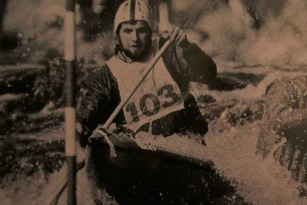 A young John goodwin who is a parkinsons disease patient rowing 